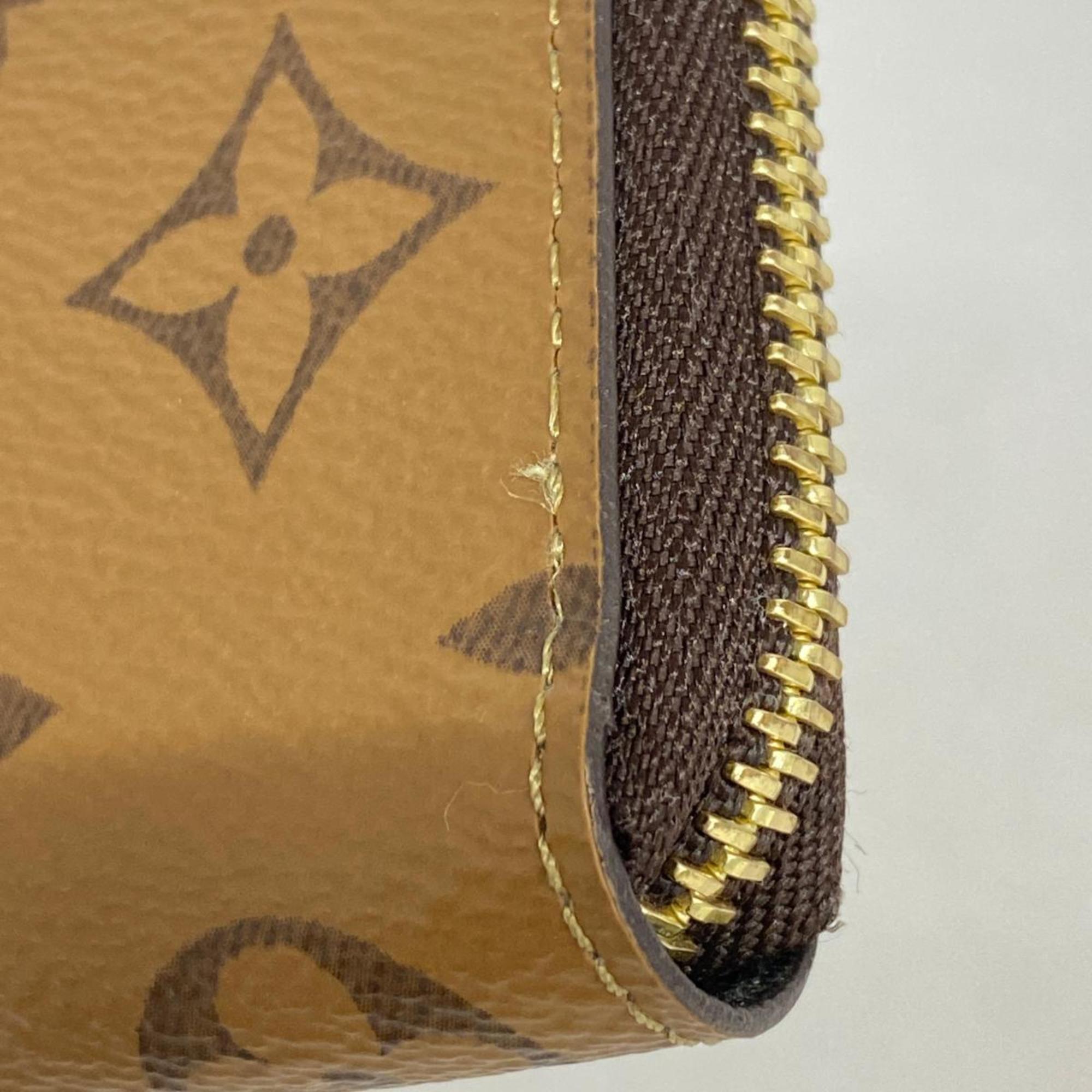 Louis Vuitton Long Wallet Monogram Reverse Portefeuille Clemence M82336 Brown Ladies