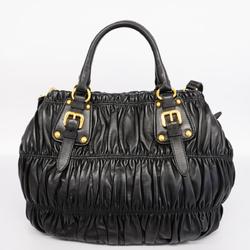 Prada handbag leather black ladies