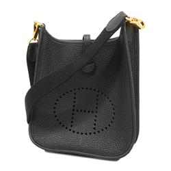 Hermes Shoulder Bag Evelyn TPM W Stamp Taurillon Clemence Black Women's