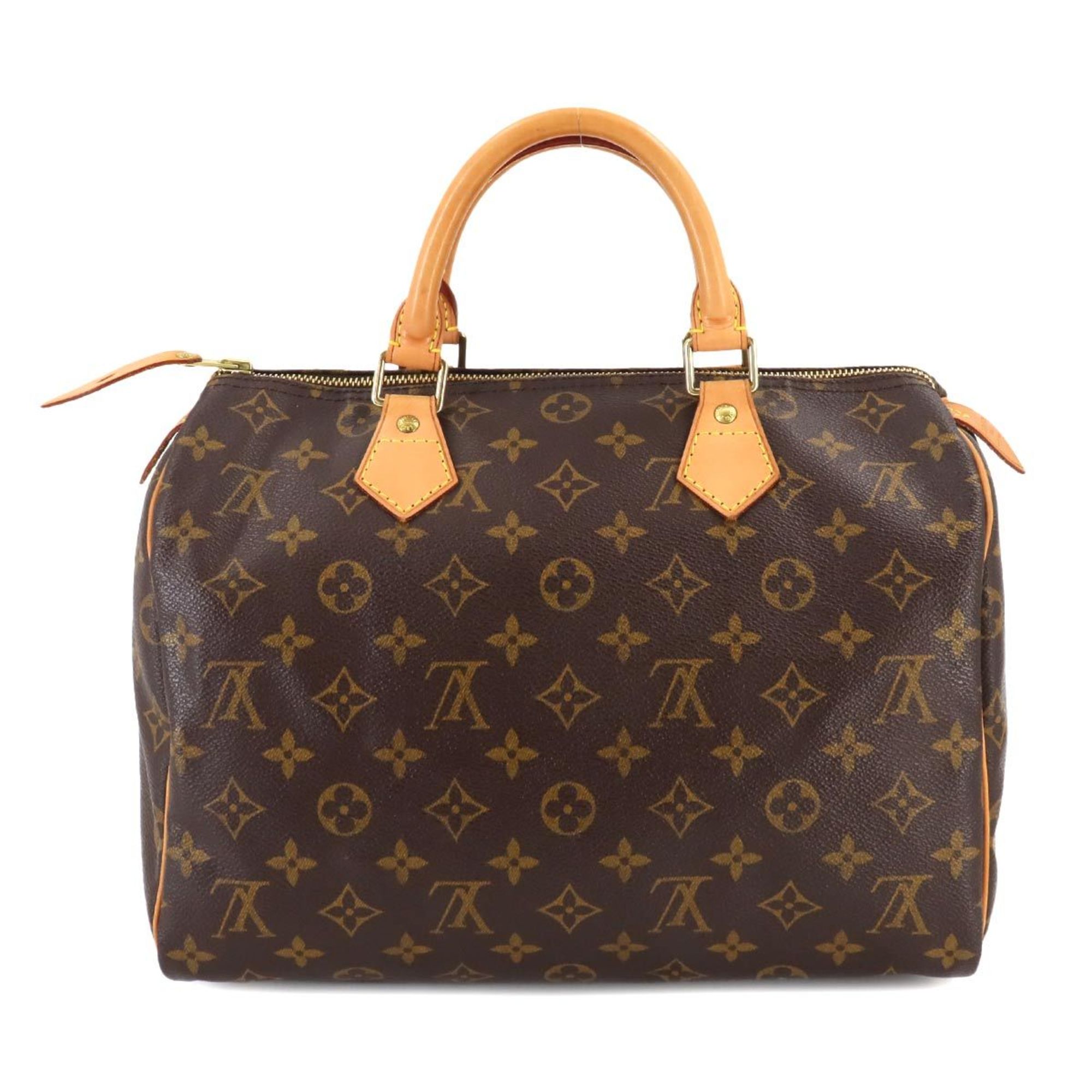 Louis Vuitton Monogram Speedy 30 Handbag Brown M41526 Gold Hardware