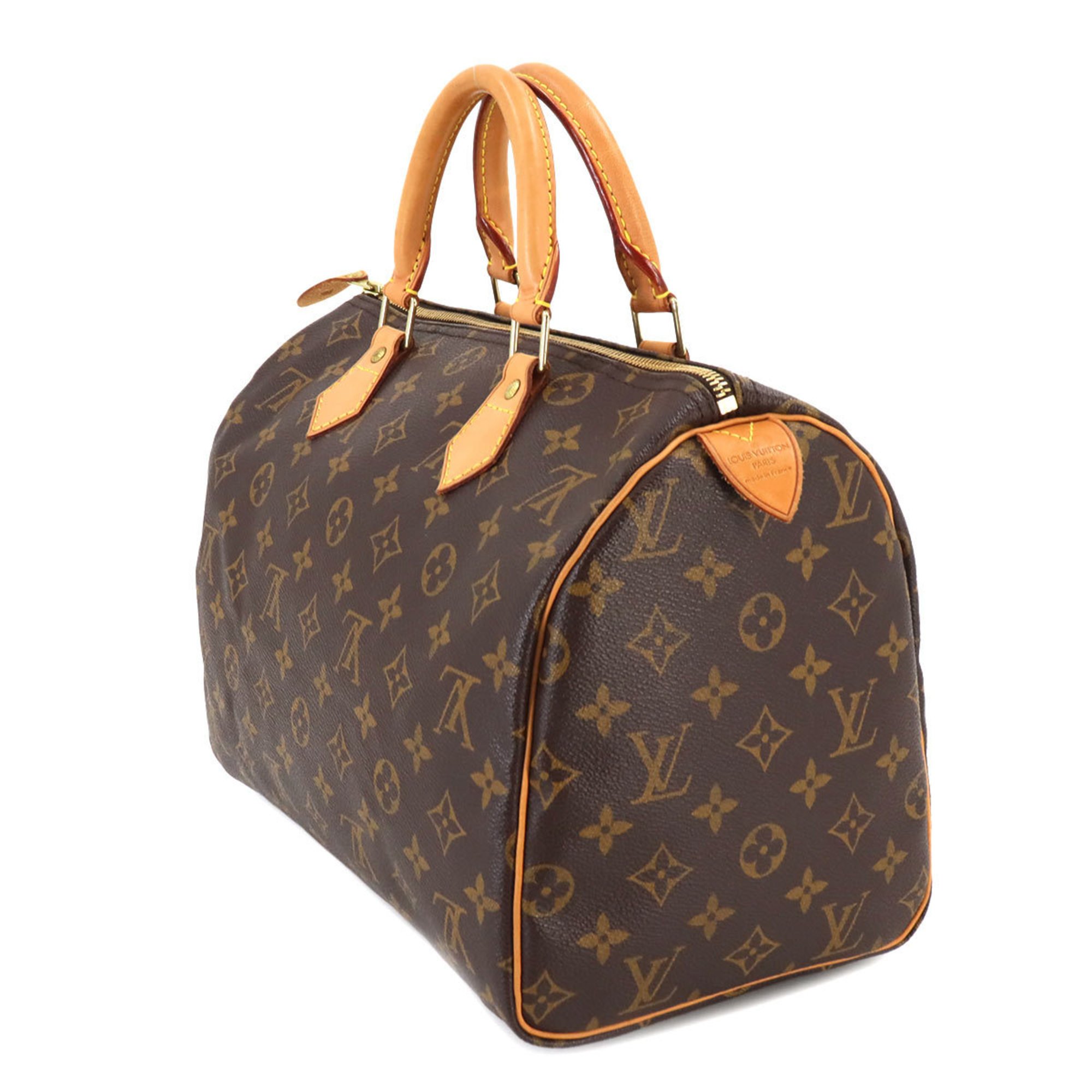 Louis Vuitton Monogram Speedy 30 Handbag Brown M41526 Gold Hardware