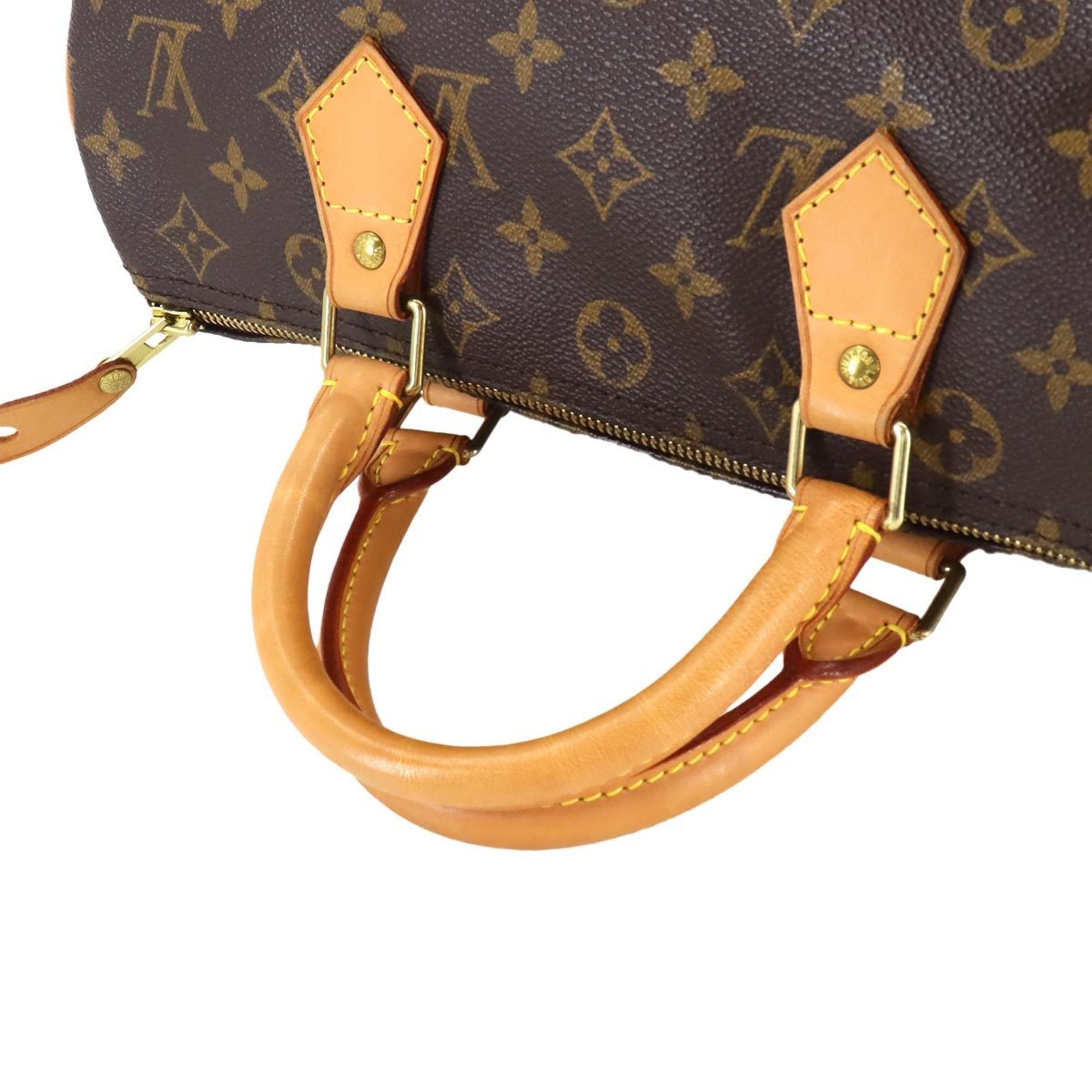 Louis Vuitton Monogram Speedy 30 Handbag Brown M41526 Gold Hardware