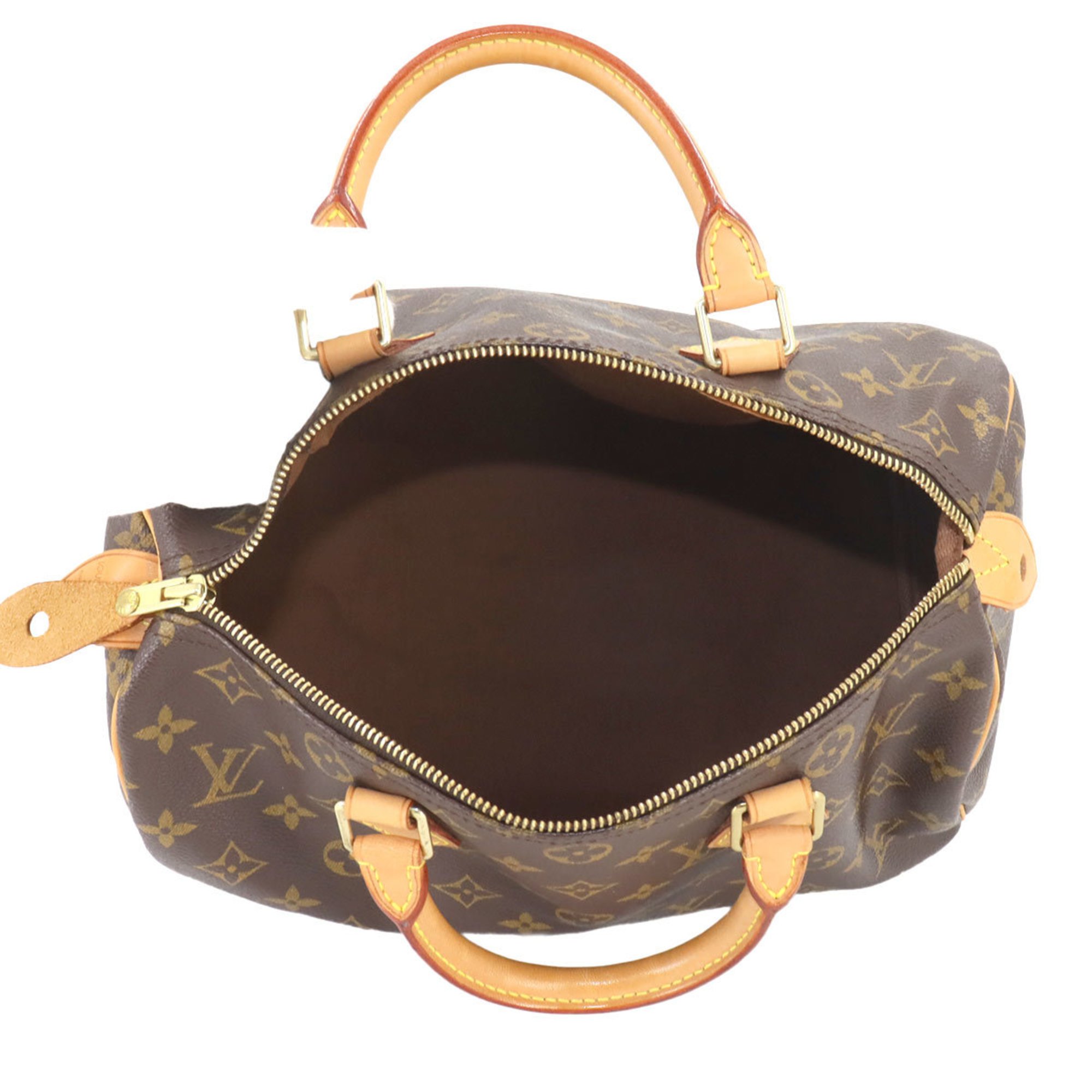 Louis Vuitton Monogram Speedy 30 Handbag Brown M41526 Gold Hardware