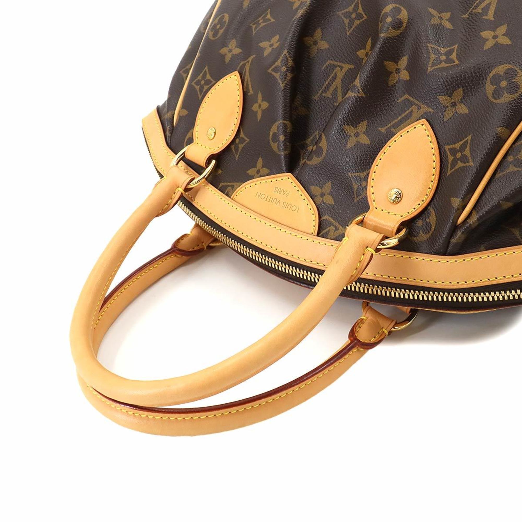 Louis Vuitton LOUIS VUITTON Monogram Tivoli PM Handbag Brown M40143 Gold Hardware