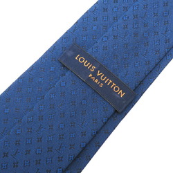 Louis Vuitton Monogram Men's Tie 100% Silk Blue