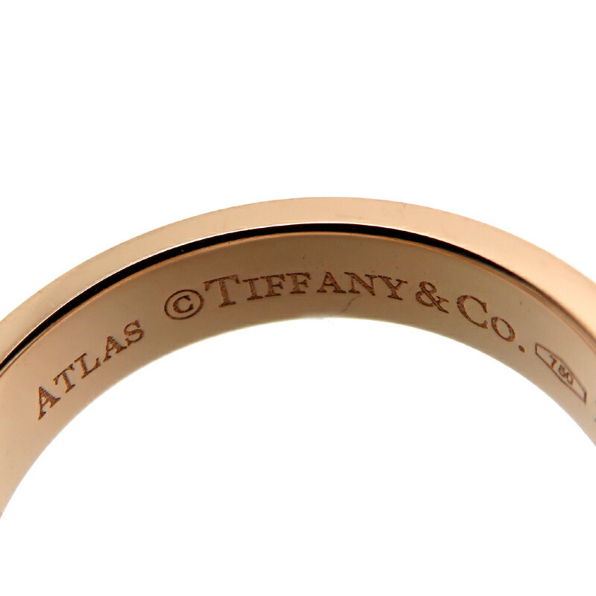 Tiffany Atlas Ladies Ring 750 Pink Gold Size 8.5