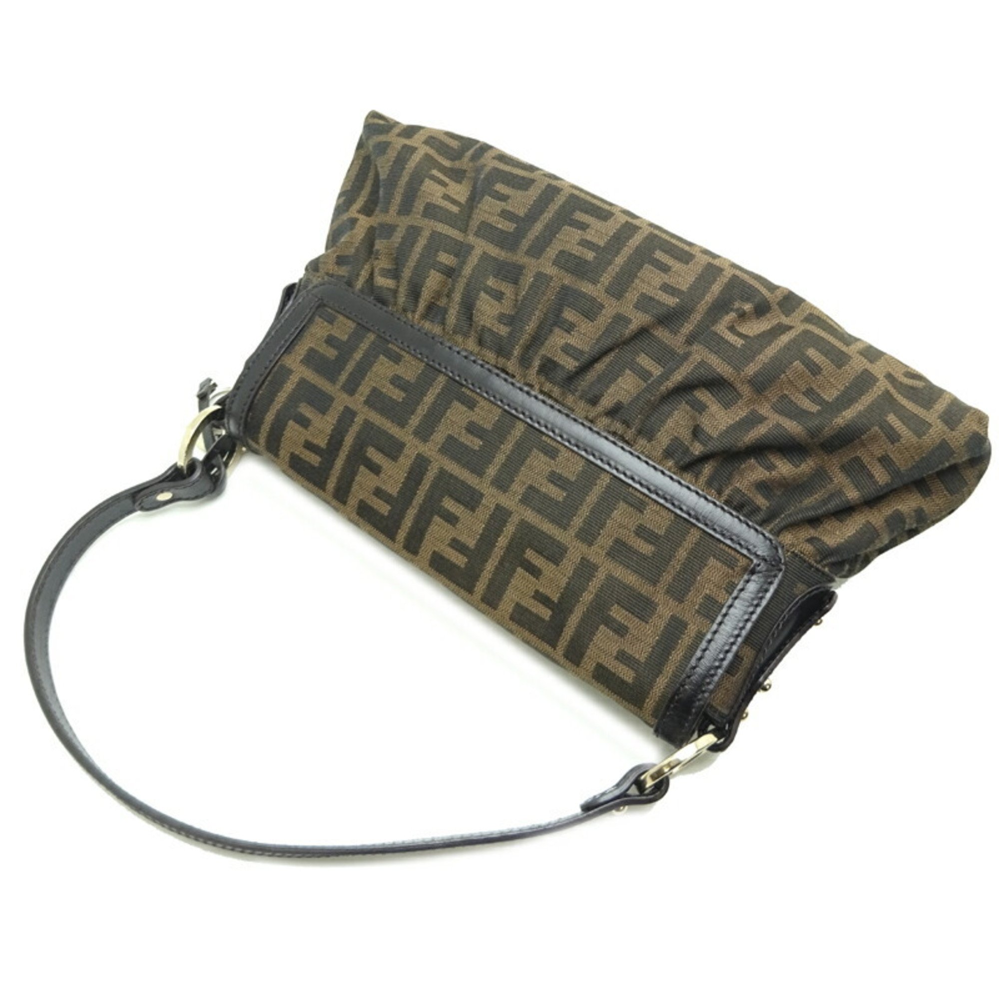 Fendi Chef Bag Women's Shoulder 8BR445 Jacquard Brown