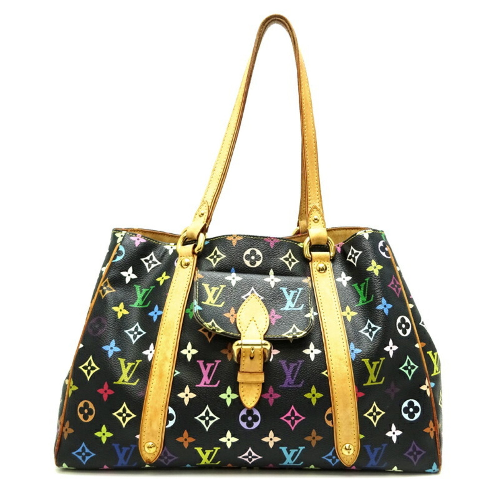 Louis Vuitton Aurelia MM Women's Tote Bag M40095 Monogram Multicolor Black