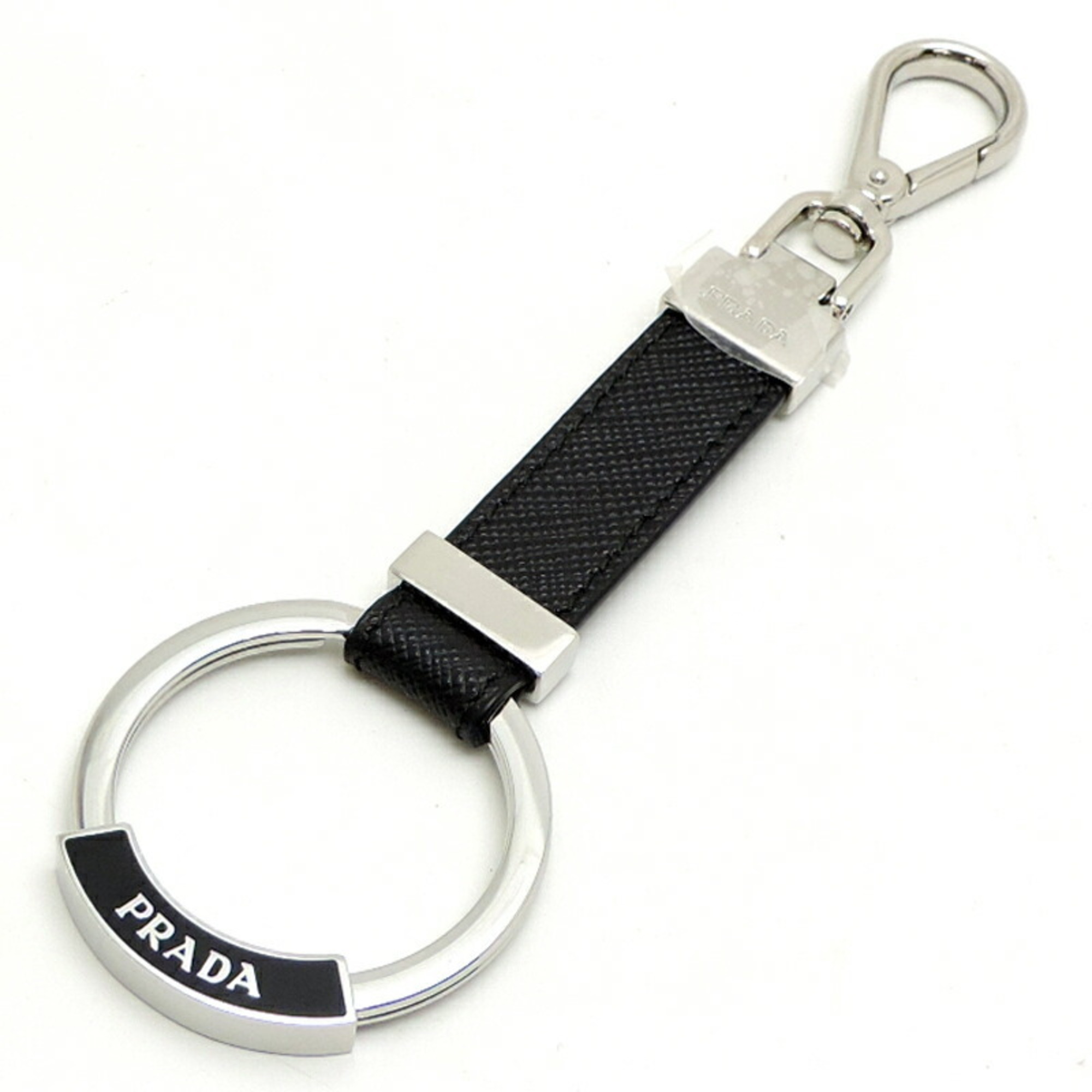 Prada Key Ring Women's/Men's Holder 2PP042 Saffiano Leather Nero (Black)