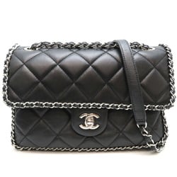 Chanel Seal Matelasse Chain Women's Shoulder Bag AS1672 Calfskin Black