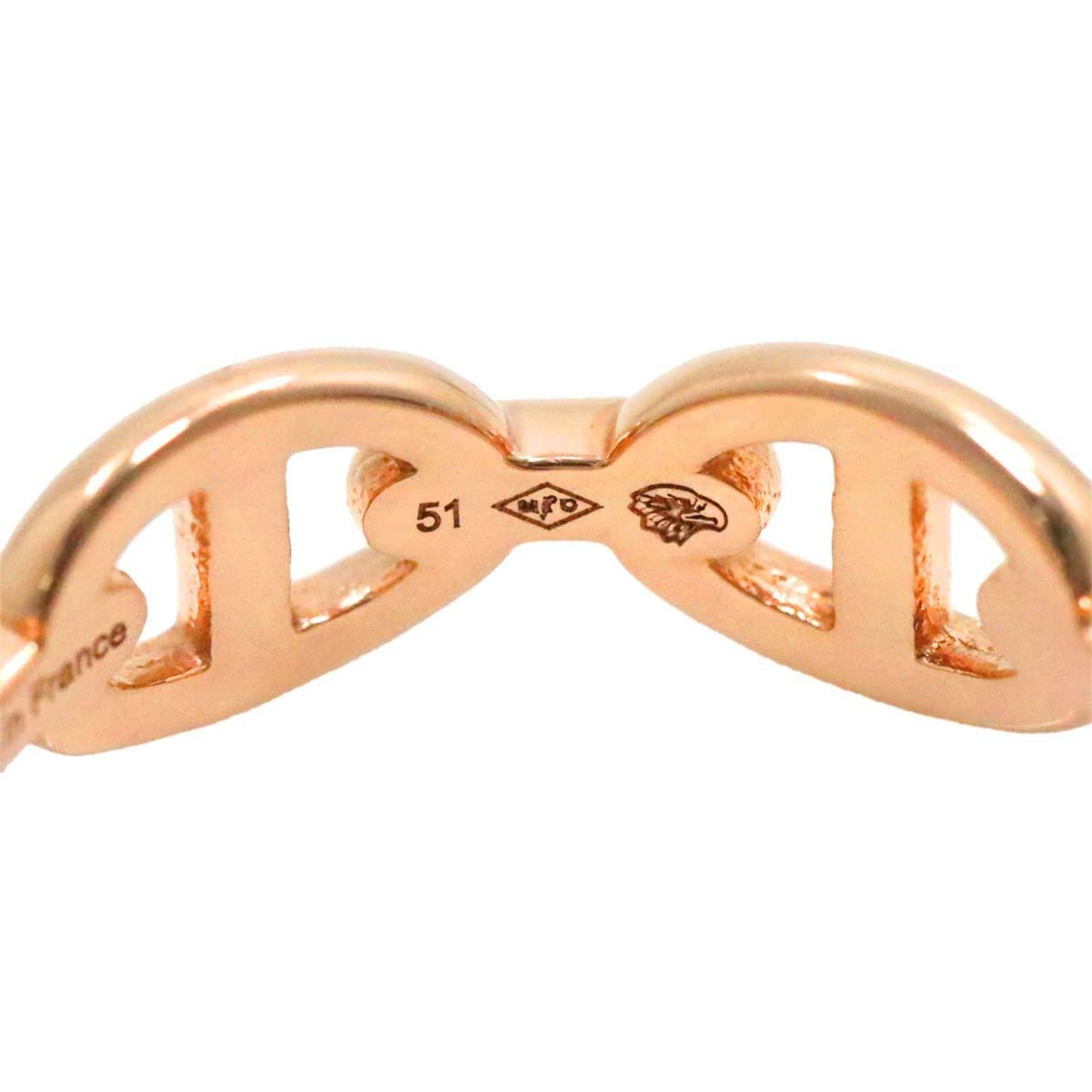 HERMES Chaine d'Ancre Anchaene PM #51 Ring K18 PG Pink Gold 750 dancre