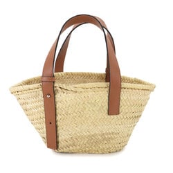 LOEWE Studio Ghibli Basket Makkuro Kurosuke Bag Small Raffia Leather Natural Tan Black