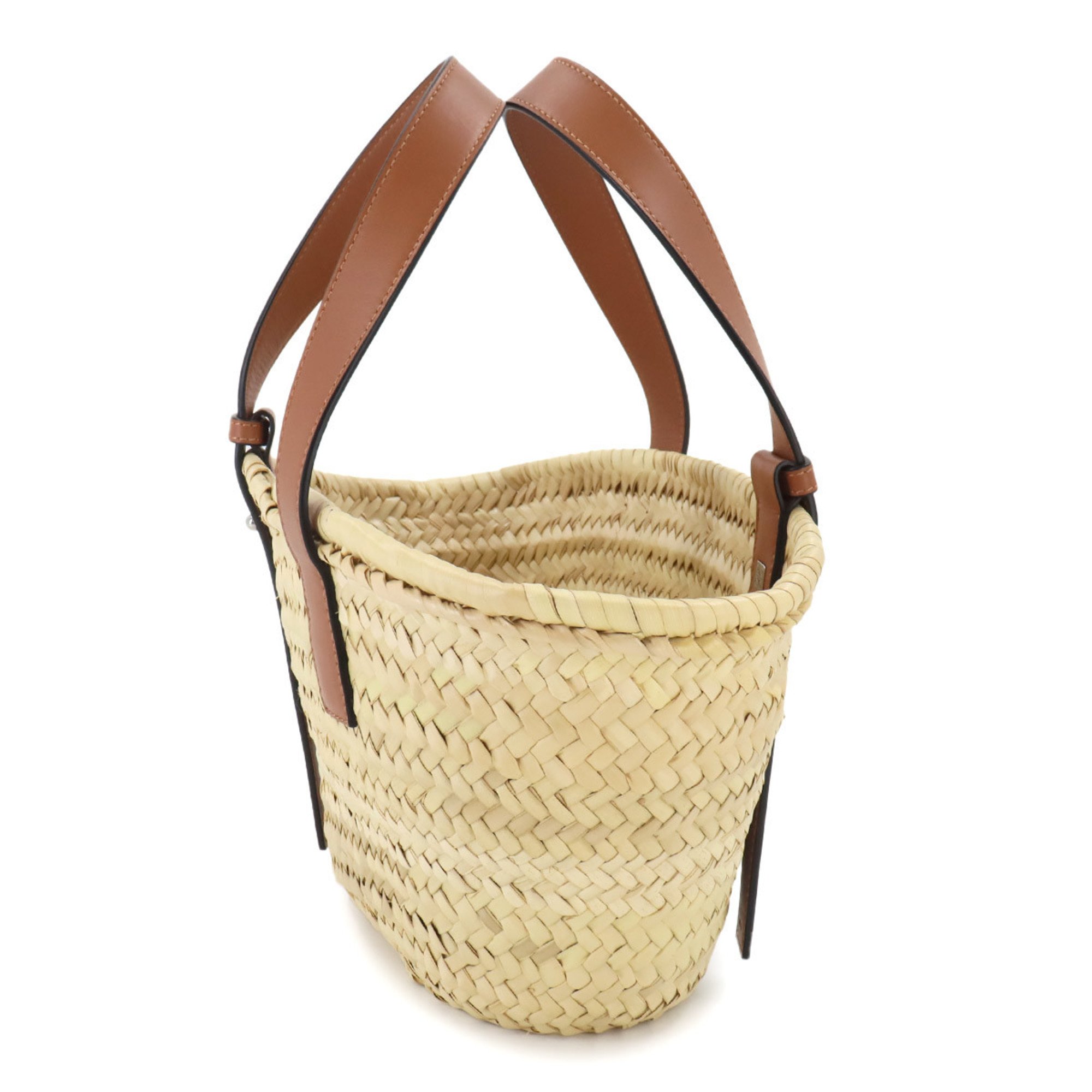 LOEWE Studio Ghibli Basket Makkuro Kurosuke Bag Small Raffia Leather Natural Tan Black