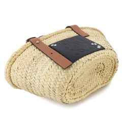 LOEWE Studio Ghibli Basket Makkuro Kurosuke Bag Small Raffia Leather Natural Tan Black