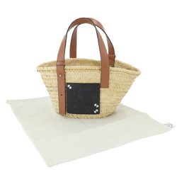 LOEWE Studio Ghibli Basket Makkuro Kurosuke Bag Small Raffia Leather Natural Tan Black