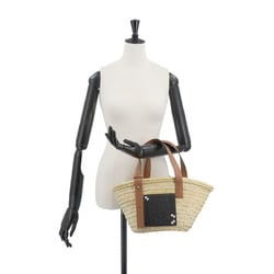 LOEWE Studio Ghibli Basket Makkuro Kurosuke Bag Small Raffia Leather Natural Tan Black