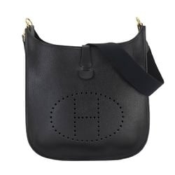 Hermes Evelyne GM Shoulder Bag Ardennes Black A Stamp Gold Hardware