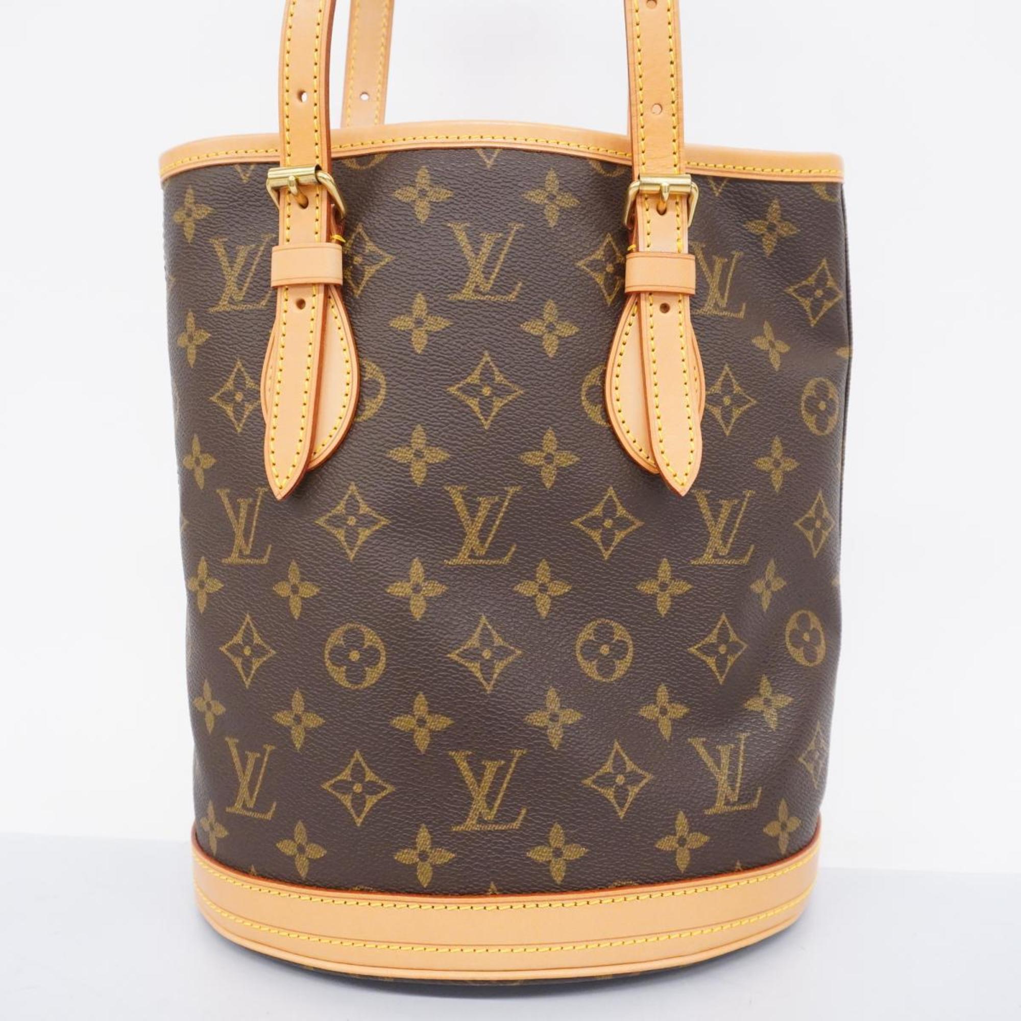 Louis Vuitton Tote Bag Monogram Bucket PM M42238 Brown Ladies