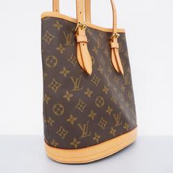 Louis Vuitton Tote Bag Monogram Bucket PM M42238 Brown Ladies