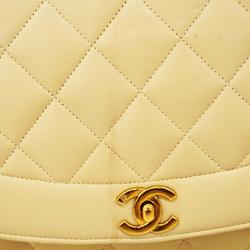 Chanel Shoulder Bag Matelasse Chain Lambskin Beige Women's