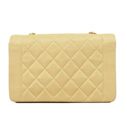 Chanel Shoulder Bag Matelasse Chain Lambskin Beige Women's