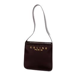 Celine Shoulder Bag Leather Brown Women's