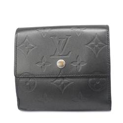 Louis Vuitton Tri-fold Wallet Monogram Matte Porte Monnaie Billet Credit M65112 Noir Ladies