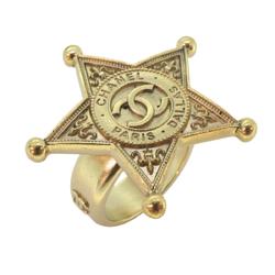 Chanel Ring Coco Mark Star GP Plated Gold A14A Women's