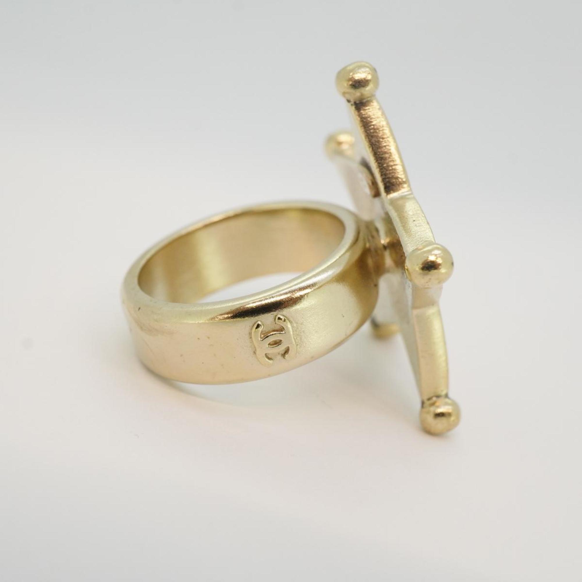 Chanel Ring Coco Mark Star GP Plated Gold A14A Women's