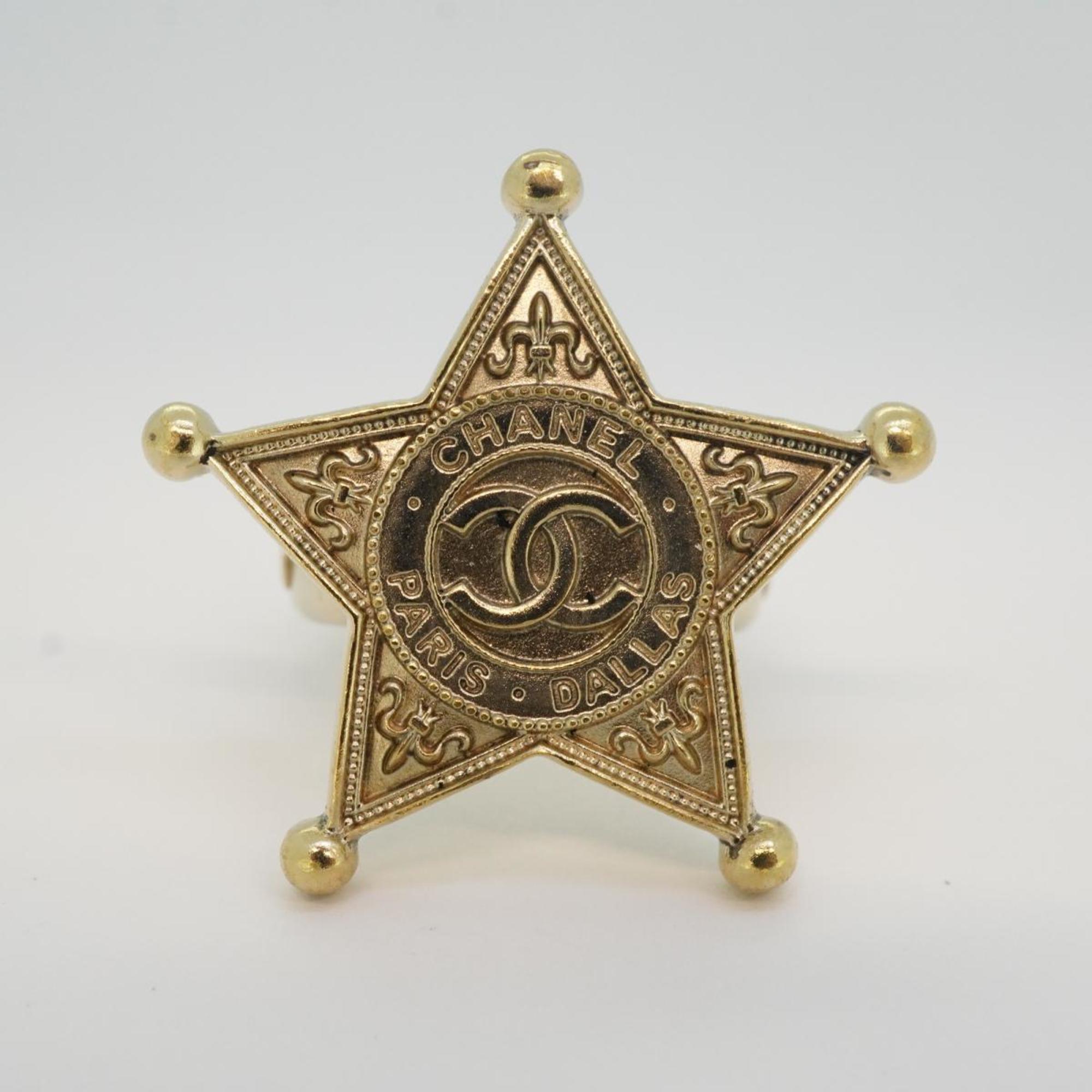 Chanel Ring Coco Mark Star GP Plated Gold A14A Women's