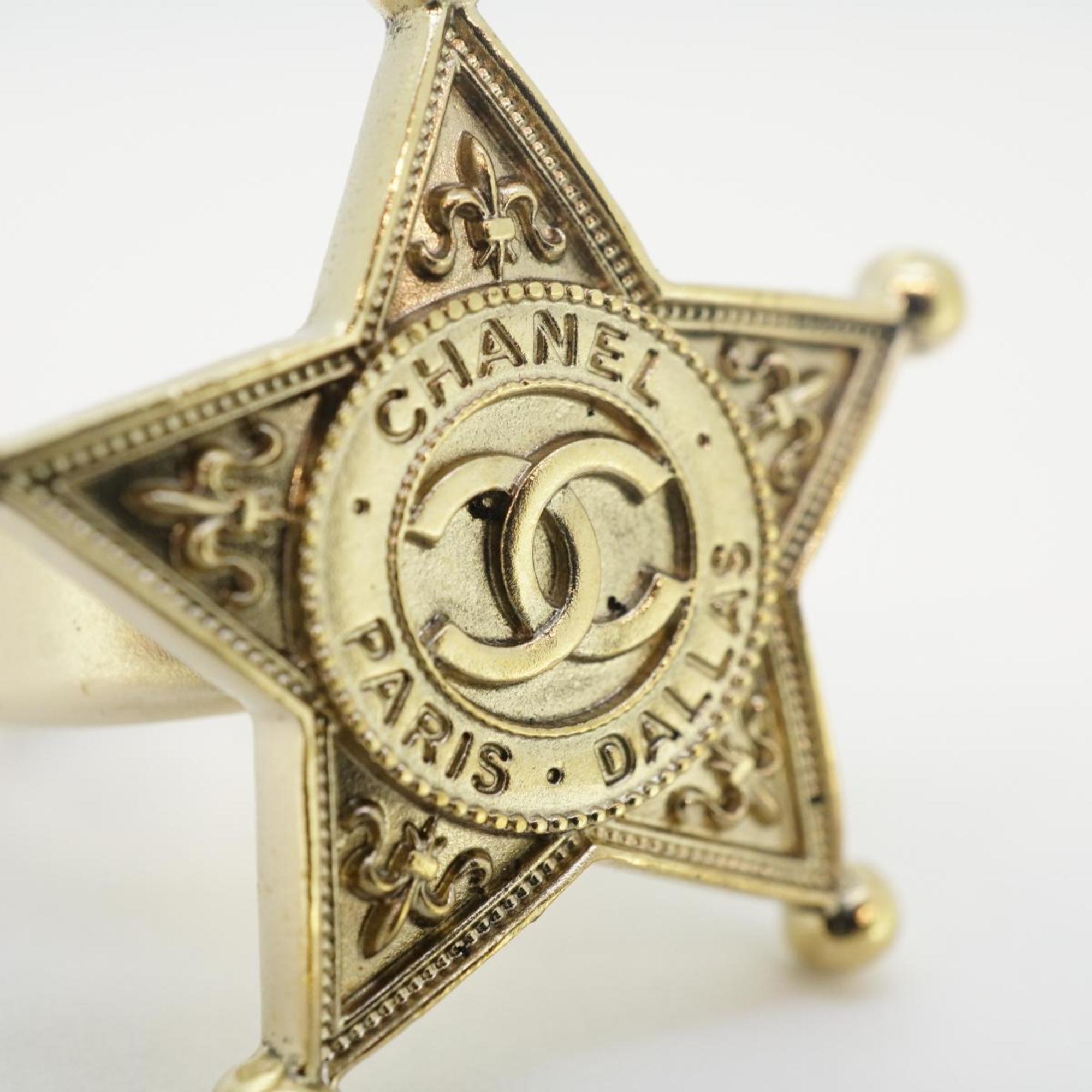 Chanel Ring Coco Mark Star GP Plated Gold A14A Women's