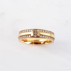 Tiffany ring pave T toe diamond K18PG pink gold ladies