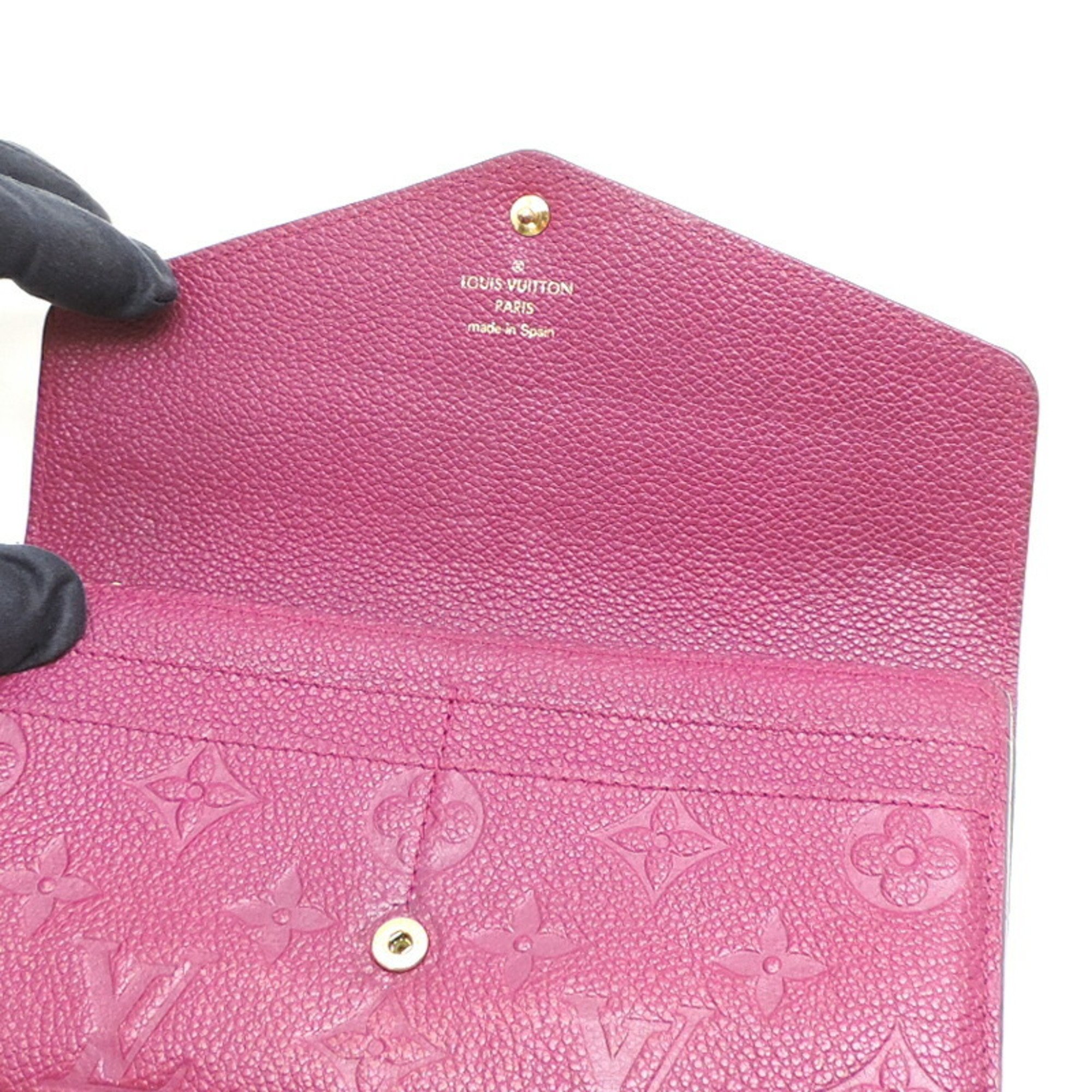 Louis Vuitton Portefeuille Sarah Ladies Long Wallet M62213 Monogram Empreinte Raisin (Purple)