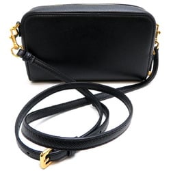 Christian Dior Caro Double Pouch Women's Shoulder Bag S7431UBAE Leather Black