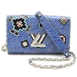 Louis Vuitton Portefeuille Twist Chain Wallet Women's Long M61490 Epi Denim (Blue)