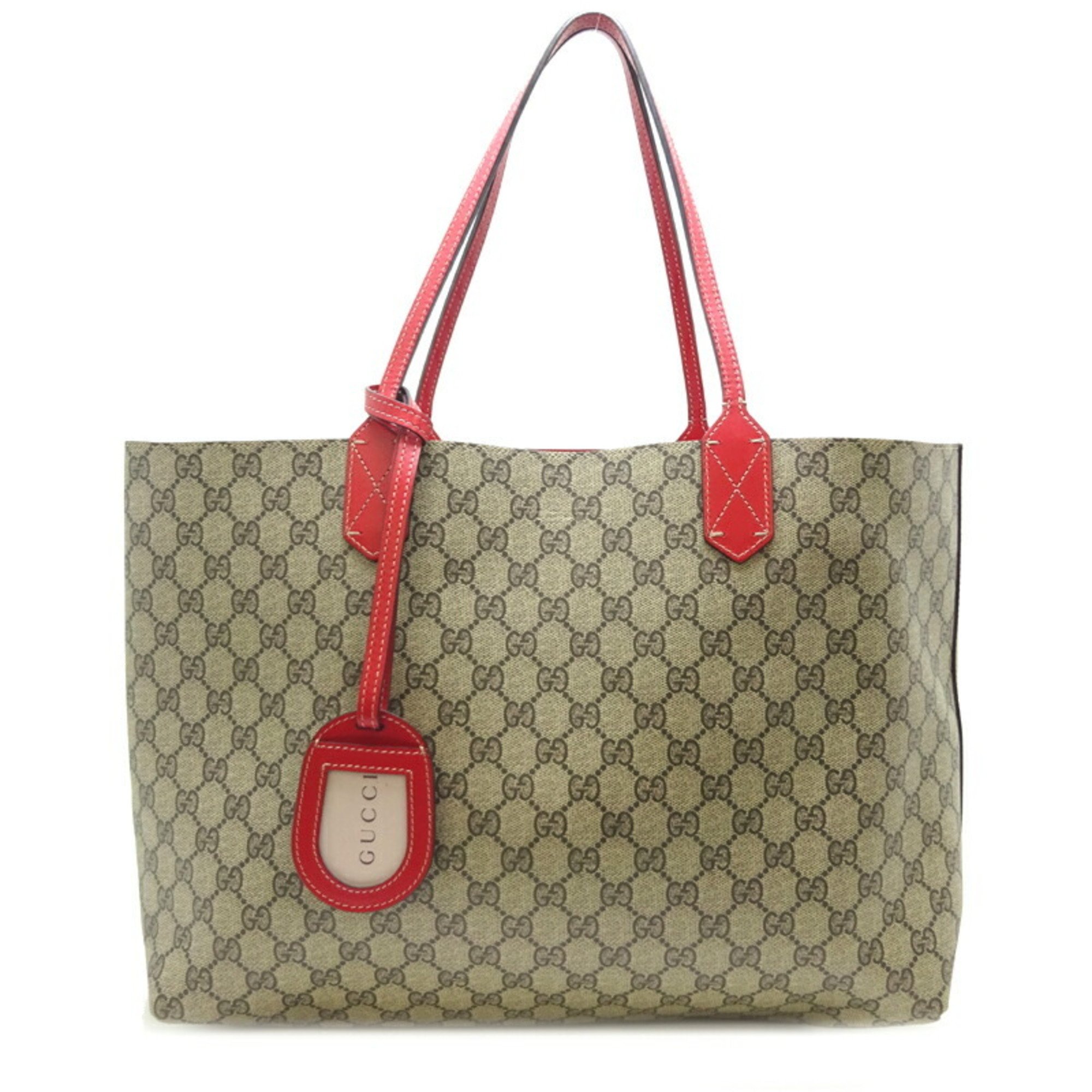 Gucci reversible medium tote bag women's shoulder 358568 GG Supreme beige