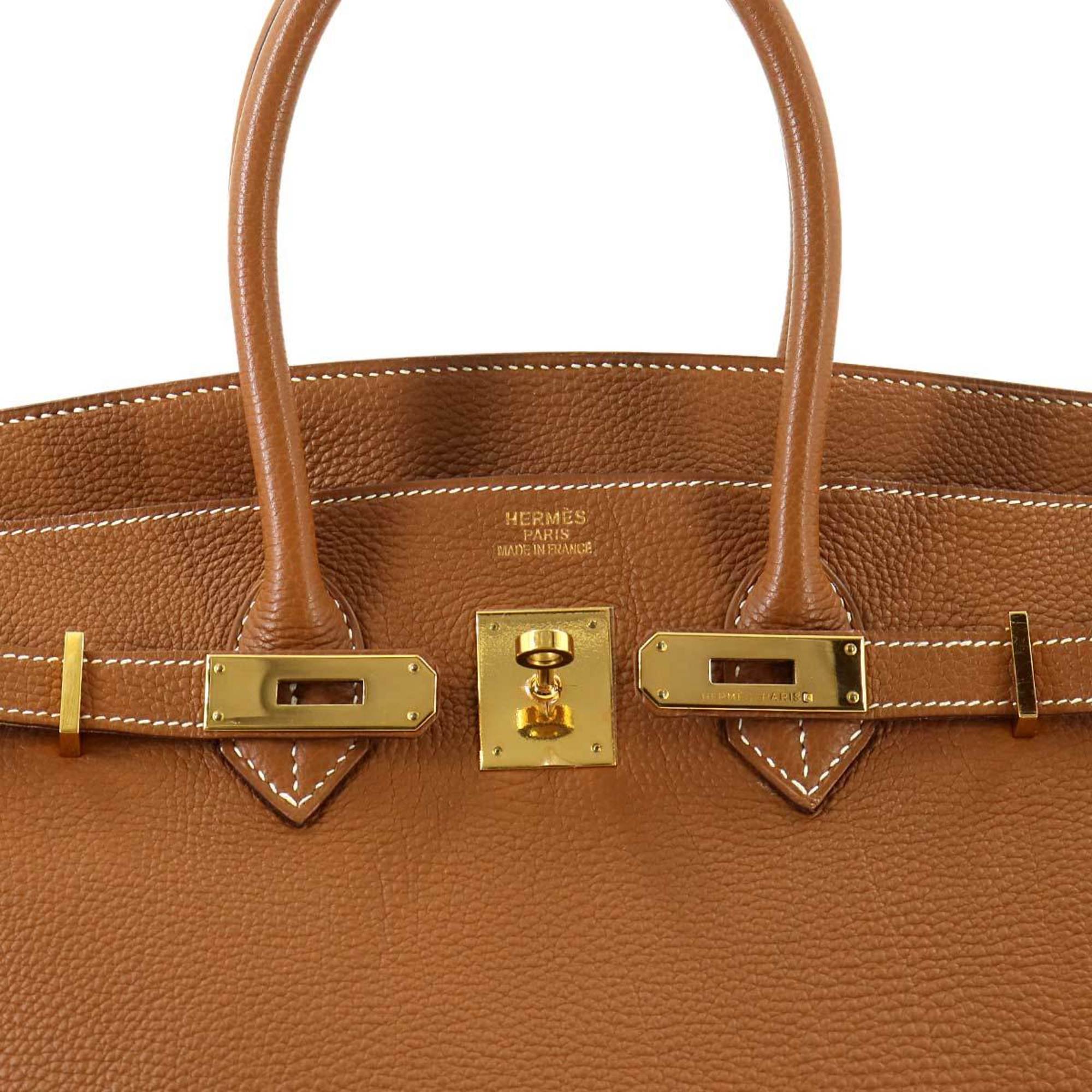 Hermes Birkin 35 Handbag Togo Gold G Stamp Metal Fittings Brown