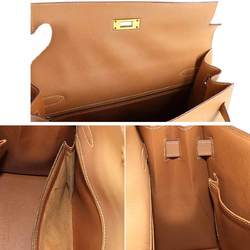 Hermes Kelly 32 2way hand shoulder bag, Cushvel Epsom, natural, outside stitching, E stamp, gold hardware,