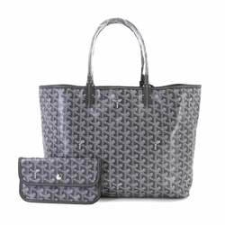 GOYARD Saint Louis PM PVC Leather Herringbone Gray Silver Hardware