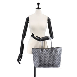 GOYARD Saint Louis PM PVC Leather Herringbone Gray Silver Hardware