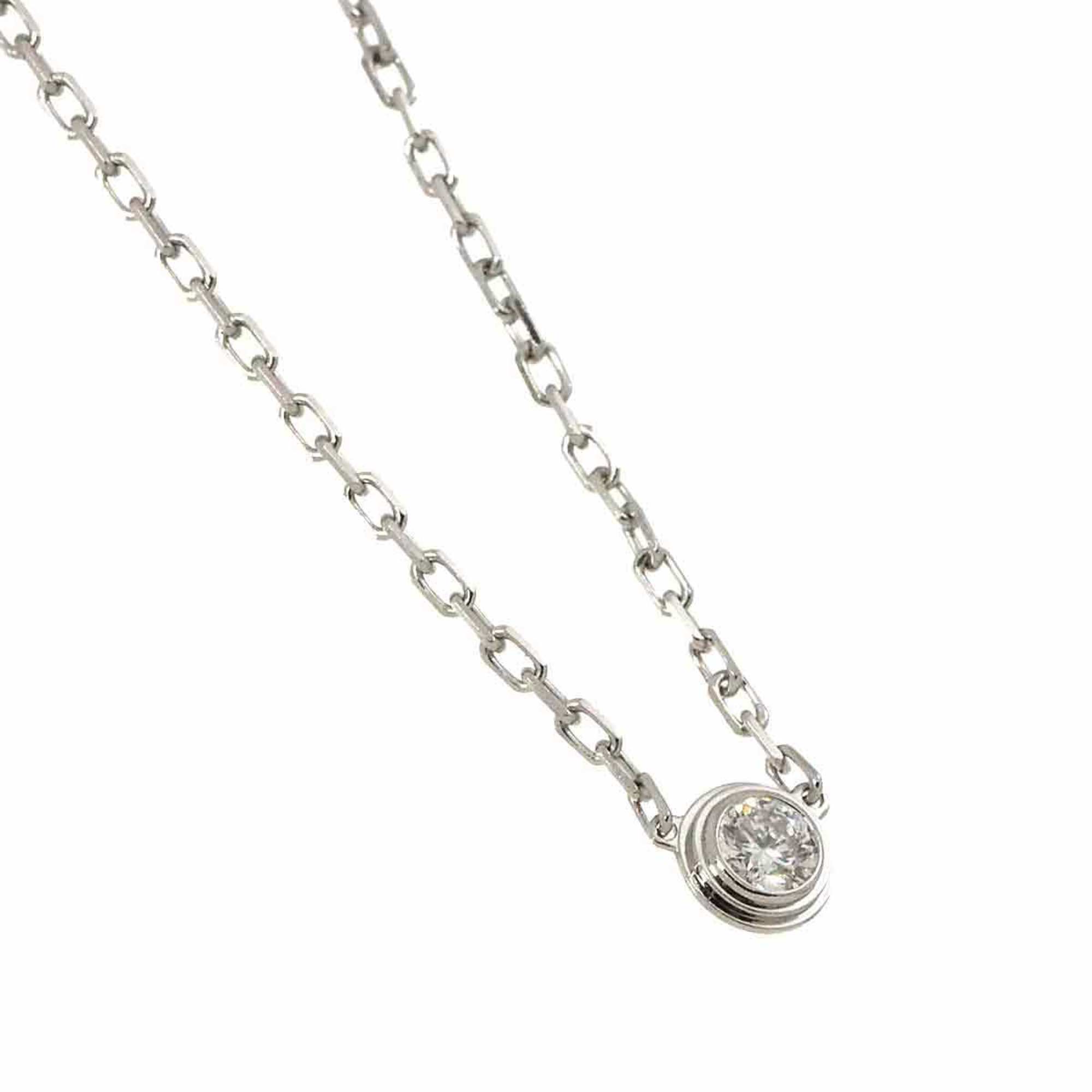 Cartier Amour Diamond Necklace 41cm SM K18 WG White Gold 750 Diamant Leger d