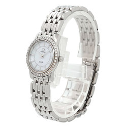 OMEGA De Ville Prestige 4575 74 Ladies Watch Diamond Bezel White Shell Quartz