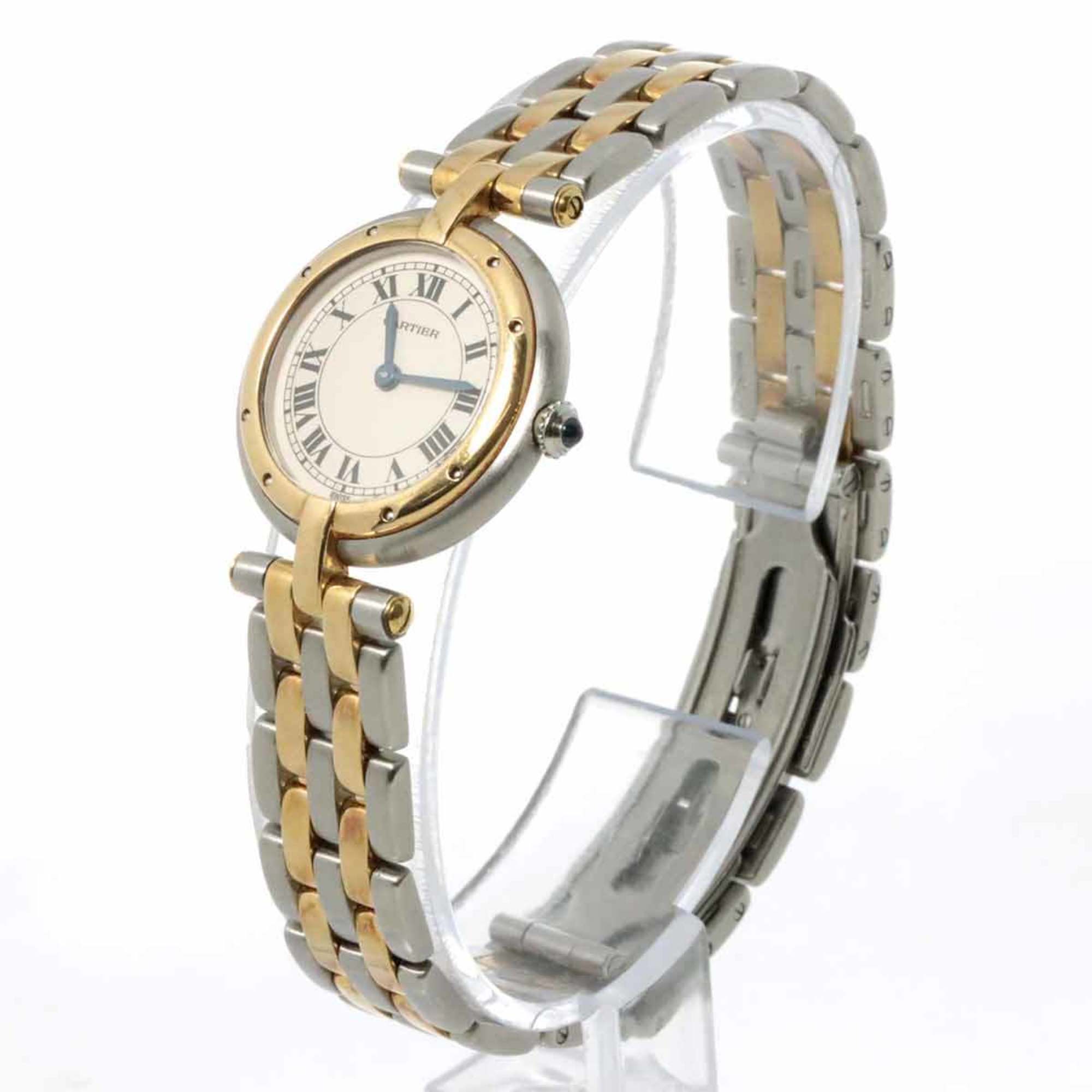 Cartier Panthere SM 2 Row Combi W25030B6 Women's Watch Ivory K18YG Yellow Gold Quartz Vendome