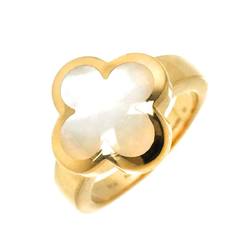 Van Cleef & Arpels Pure Alhambra #53 Ring Shell K18 YG 750