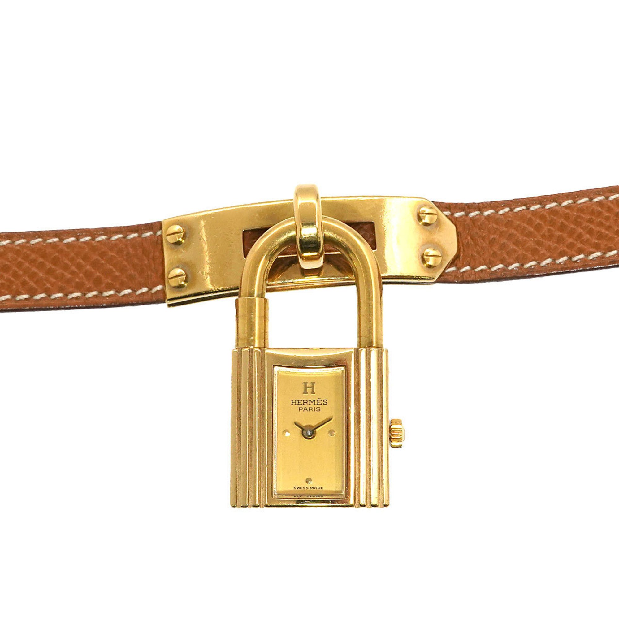 Hermes Kelly Watch Ladies' Gold Quartz Padlock