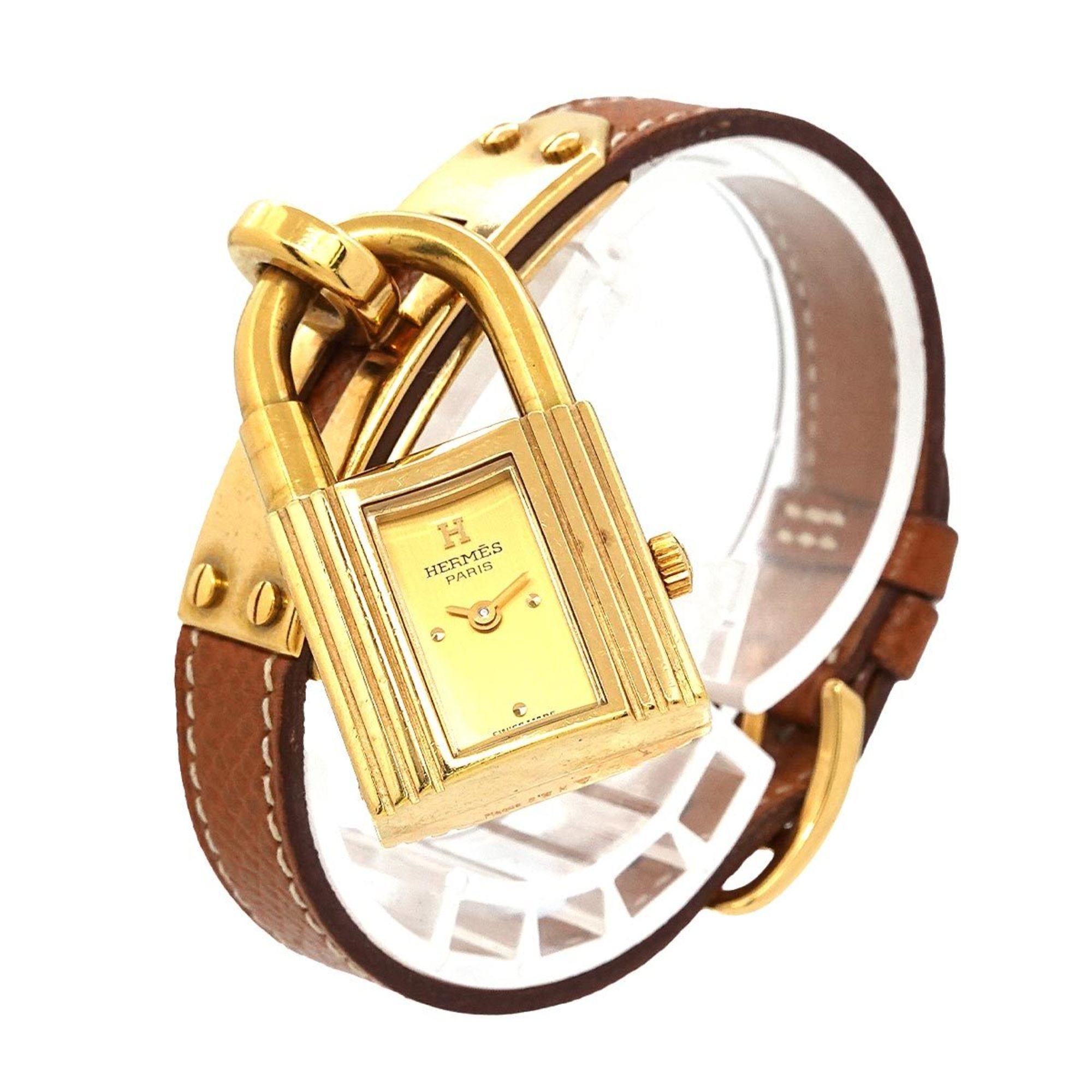 Hermes Kelly Watch Ladies' Gold Quartz Padlock