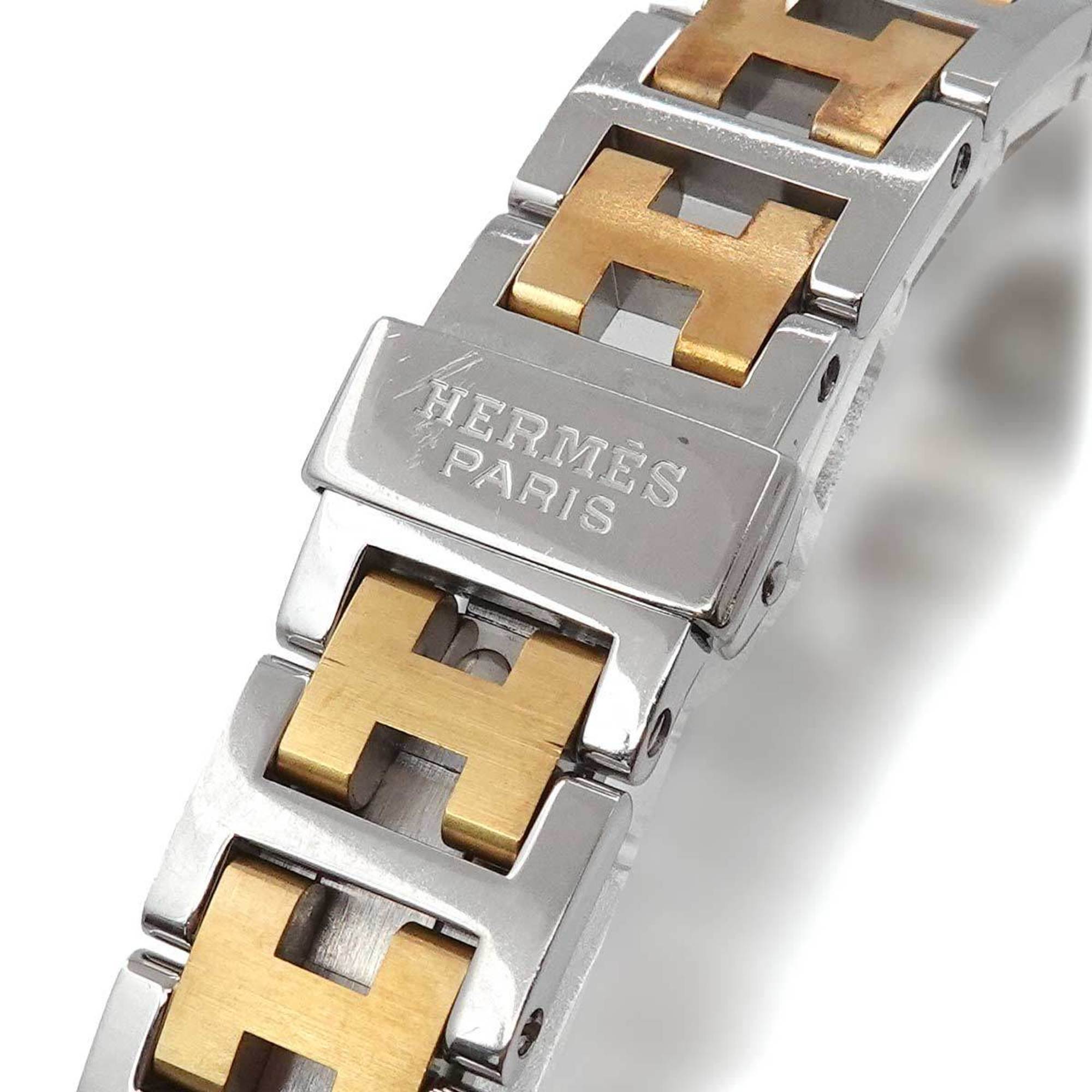 Hermes Clipper Combi CL4 220 Ladies Watch Date Ivory Quartz