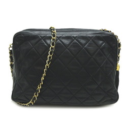 Chanel Matelasse 25 Chain Shoulder Women's Bag Lambskin Black