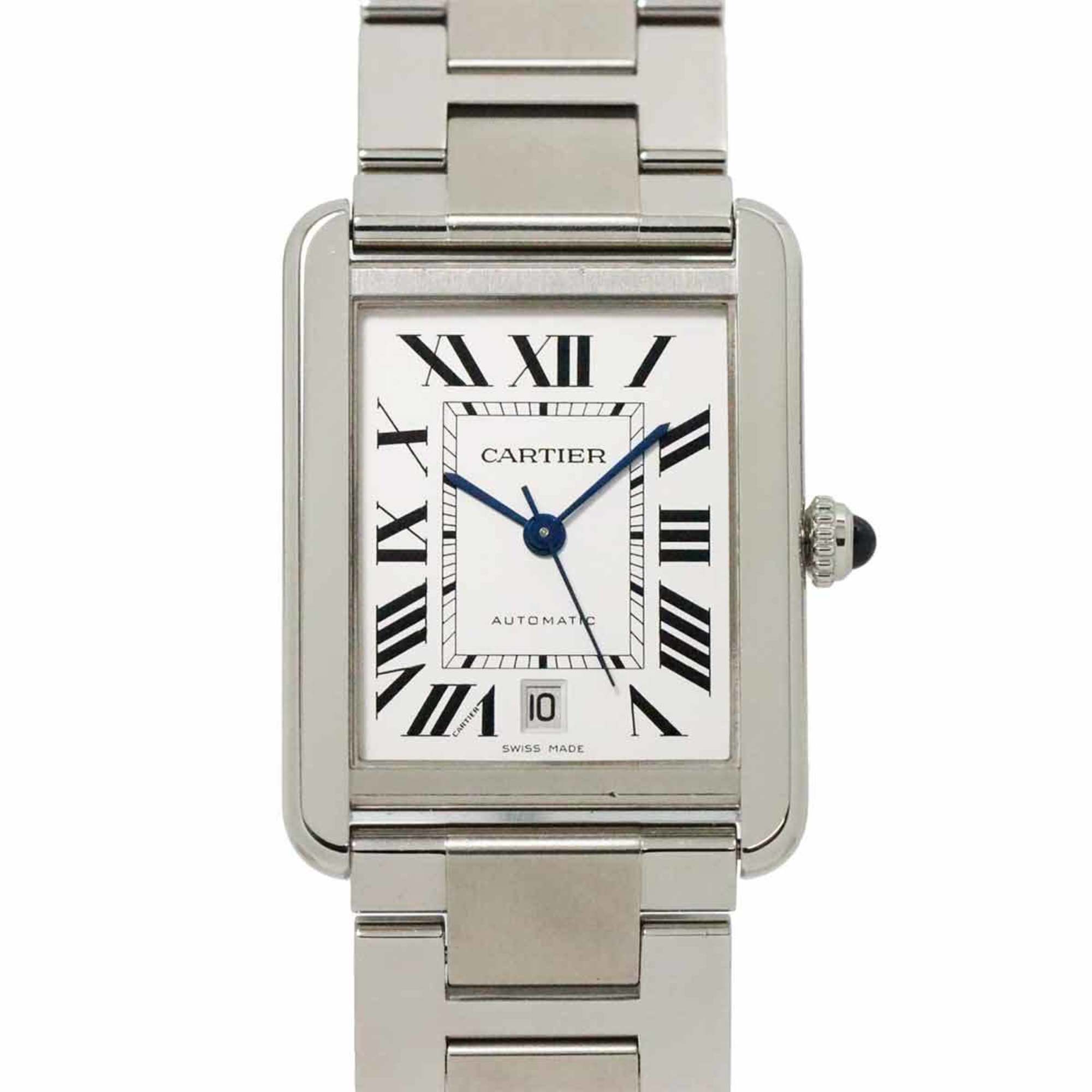 Cartier Tank Solo XL W5200028 Men's Watch Date Silver Automatic