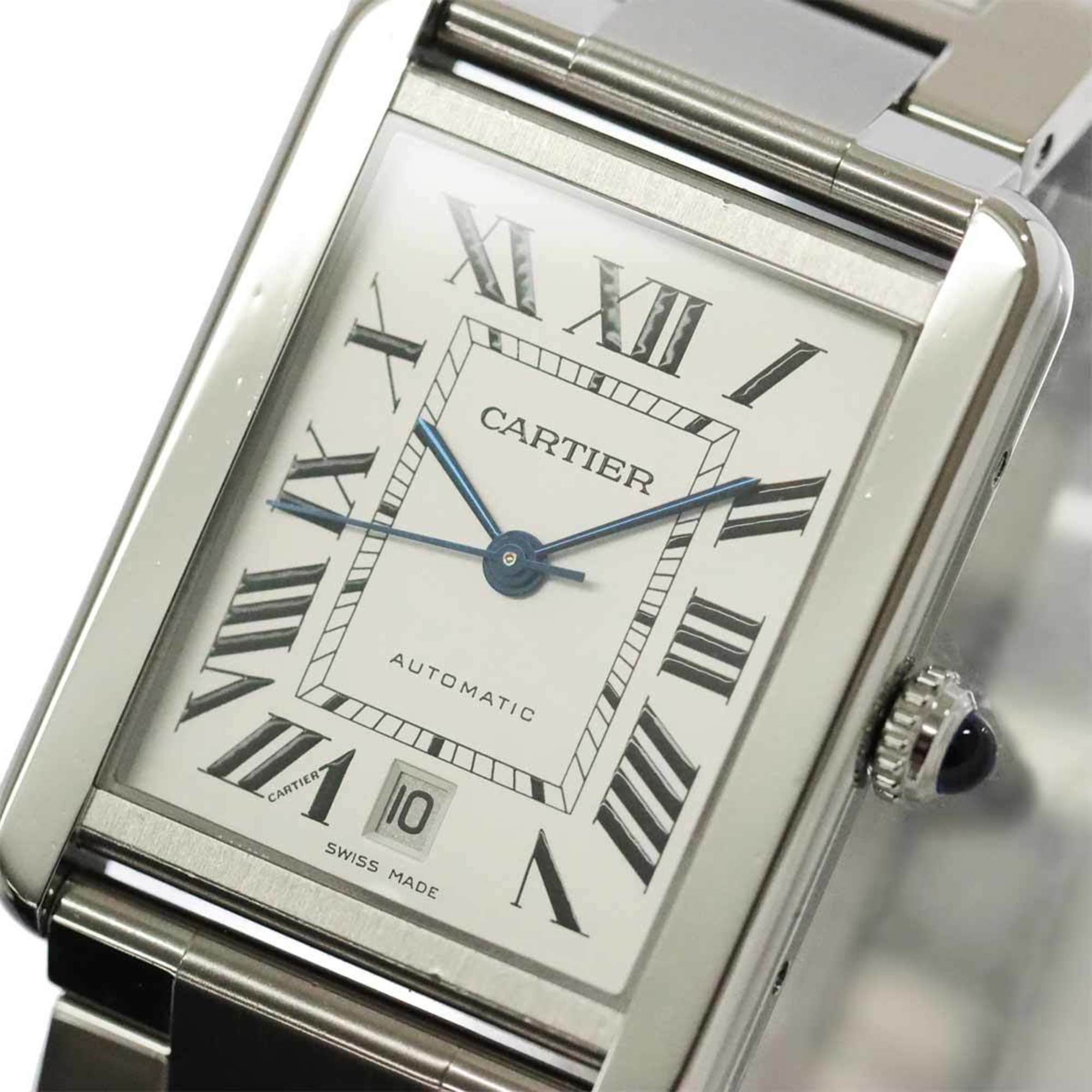 Cartier Tank Solo XL W5200028 Men's Watch Date Silver Automatic